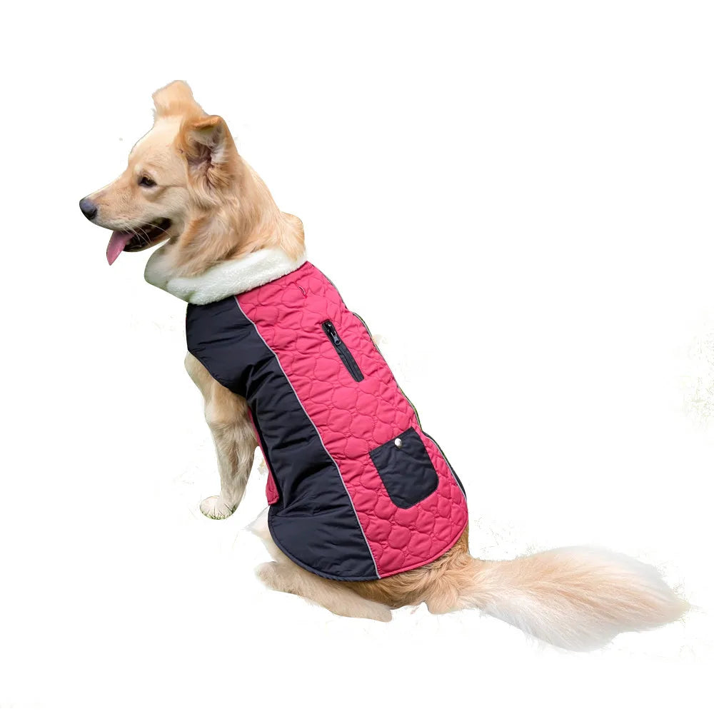 Winter Dog Clothes With Fur Collar Warm Waterproof Jacket